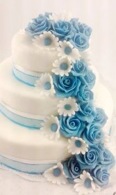 Dort svatební - 2 patrový, modré růže
