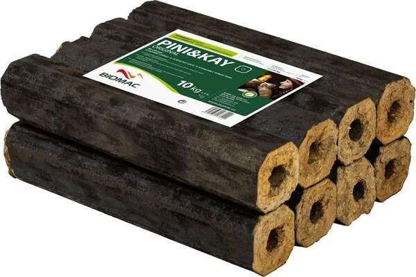 Brikety dřevěné válec s dírou PINIKAY, dub/buk, 10kg
