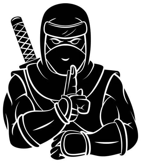 Ninja maskot tetování — Ilustrace