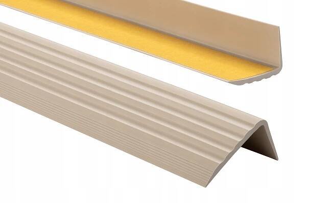 PVC SCHODOVÝ profil protiskluzový 41x25mm 80cm Béžový SAMOLEPICÍ