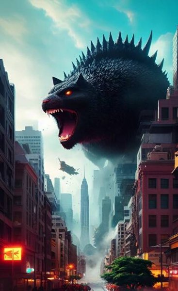 AI GALÉRIE: Catzilla (kočičí Godzilla) vygenerována umělou inteligencí – Infoek.cz
