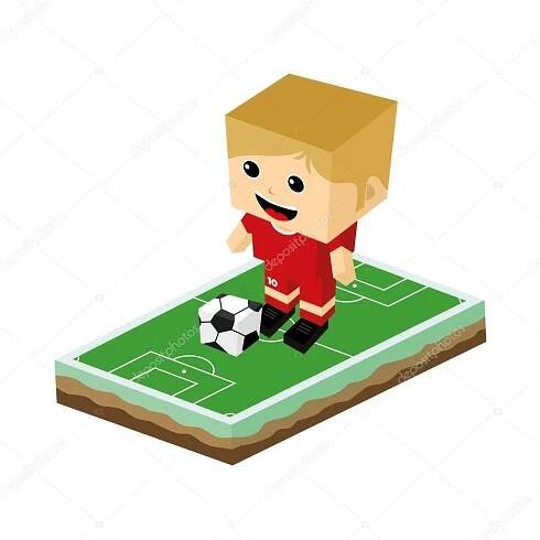 Stáhnout - Fotbal, fotbalové hráče legrační charakter — Ilustrace