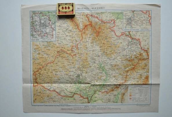 MORAVA A SLEZSKO - MAPA - 1924 - Staré mapy a veduty
