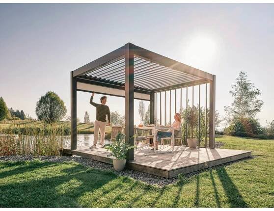 Biohort Pergola 4 x 3 tmavě šedá/stříbrná 404,5 x 312 cm