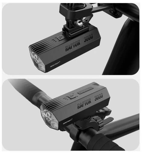 Gaciron RAPTOR 3000 přední černé | Cyklosvitilny.cz - specialista na LED svítilny pro cyklistiku