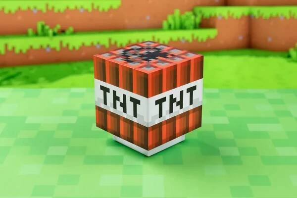 MINECRAFT TNT 3D lampa - LED lampa se zvukem | Shopivo