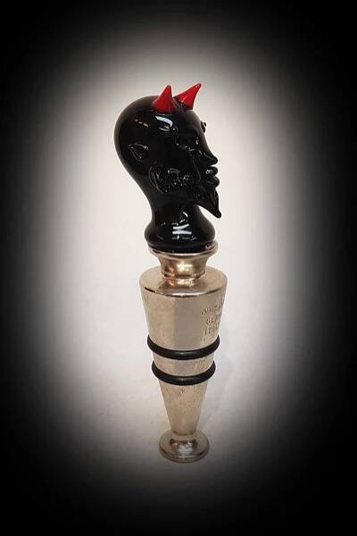 BOTTLE STOPPER BLACK DEVIL - De Laurentis Glass