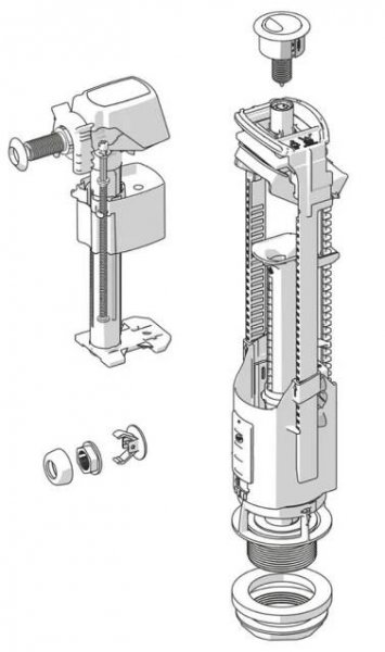 JIKA - Náhradní díly Splachovací mechanismus k WC kombi, bílá (H8913820000001)