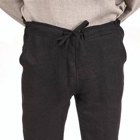 Lněné pánské kalhoty - černé