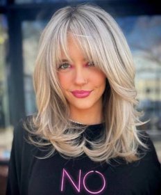 Butterfly Cut with Bangs Long Wavy Hair, Short Blonde Hair, Long Layered Bangs, Layered Bangs Hairstyles, Hairstyles For Medium Length Hair With Bangs