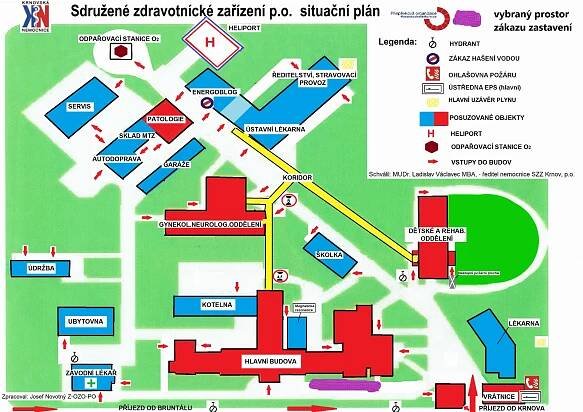 Omezení vjezdu před hlavní budovu nemocnice | SZZ Krnov