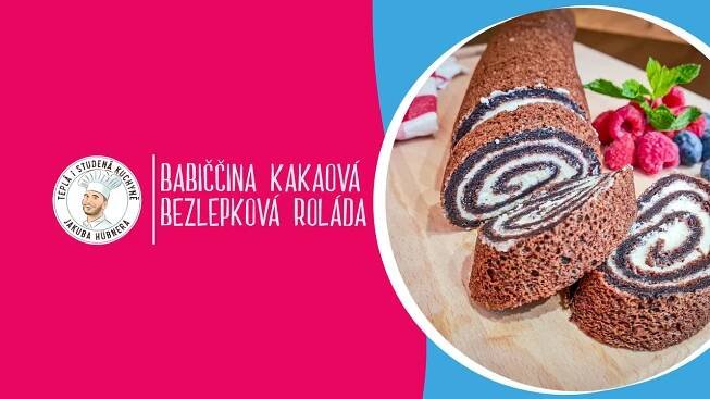 Babiččina kakaová bezlepková roláda z nadýchaného těsta a sladkou šlehačkou