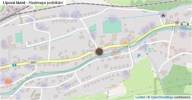 Lipová-lázně - mapa podnikání