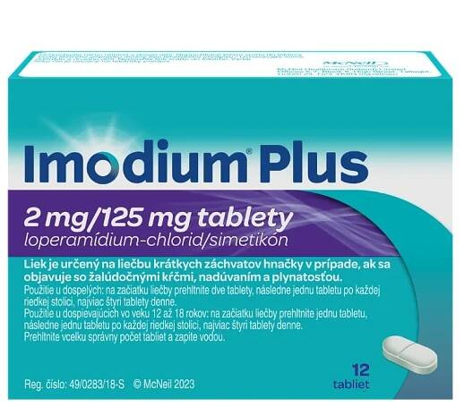 Imodium Plus 2 mg/125 mg 1×12 tbl, liek na hnačku