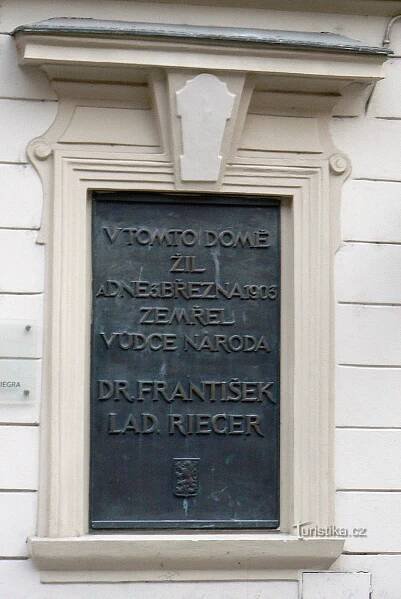 Pamětní deska František Ladislav Rieger