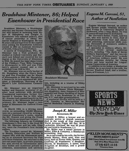 Joseph Miller | Pan Am 103 Lockerbie Legacy Foundation