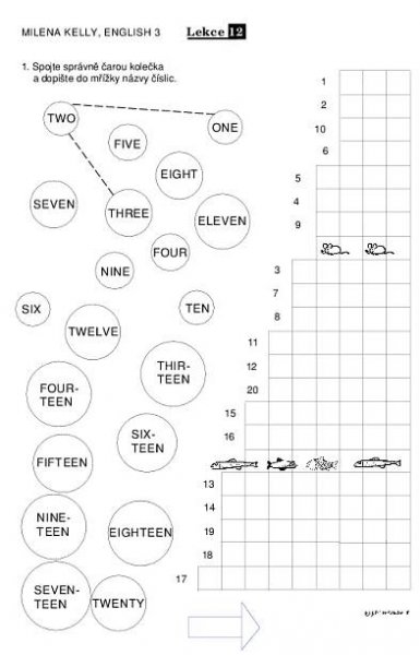 ANGLIČTINA EXPRES : Pracovní listy Numbers English 3