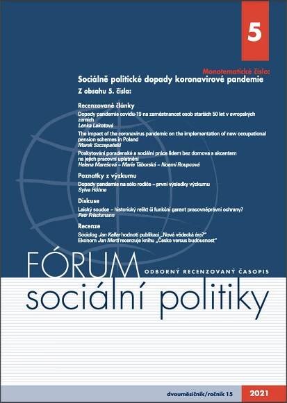 Podívejte se na nové číslo časopisu Fórum sociální politiky. Zaměřuje se na dopady pandemie - Revue pro sociální politiku