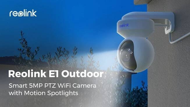 Reolink E1 Outdoor PTZ WiFi Cam with Spotlight: 360° Guard in Color for 24H With Fewer False Alarms