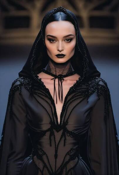 Morticia Addams Inspired Dress, Queen Of The Damned Fashion, Morticia Addams Fashion, Morticia Addams Fashion Aesthetic, High Fashion Halloween, Gothic Aesthetic Fashion, High Fashion Witch, Gothic Costume Ideas, Vampire High Fashion