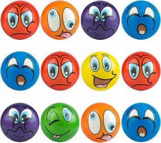 Antistresový míček Antistresová Hračka Smajlíky Emotky 12 kusů - Skvělé pro děti