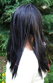 Paruka dlouhé černé vlasy s dredy (19) - Kosmetika a parfémy
