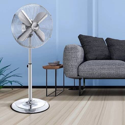 Aigostar - Stojanový ventilátor 50W/230V 44,8 cm lesklý chrom