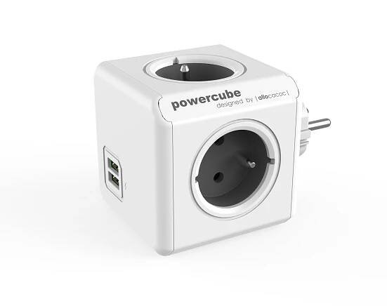 Allocacoc - Modulární rozbočka PowerCube Original USB GREY