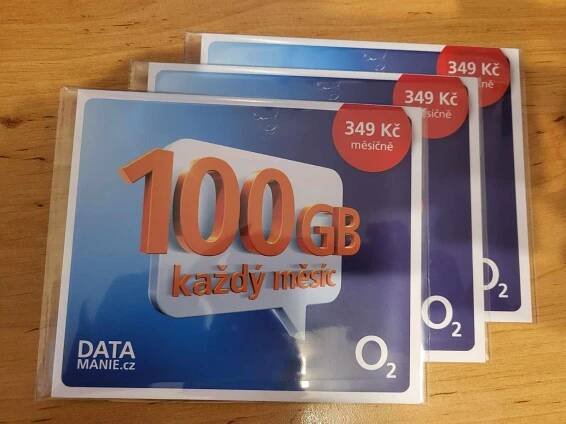 Datamanie O2 - 100gb dat/měs. za 349,-