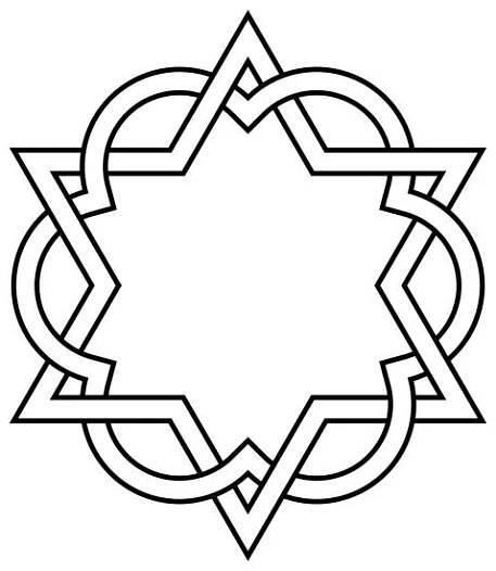 prokládaný hexagram a šestilistka - šesticípá hvězda stock ilustrace