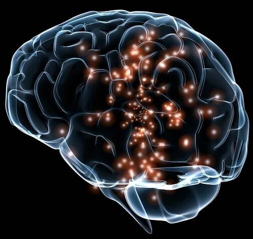 Illustration of neuron activity in the brain.