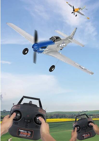 TOP RC Hobby Mini Mustang P51D s gyroskopem 450MM RTF - Modro top097B01 za 2256.00CZK - Allegro