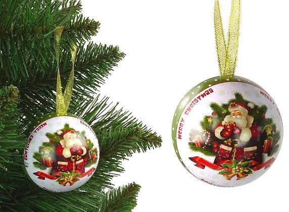 LEAN Toys Vánoční kovová baňka Santa Claus se stromečkem od 69 Kč - Heureka.cz