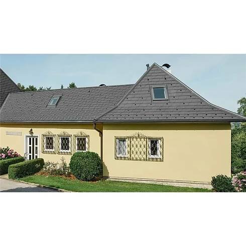 Střešní krytina Prefa falcovaný šindel STUCCO /  P.10 tmavě šedá, hliníková