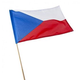 Mávací vlaječka ČR velká - 45 x 30 cm + tyčka