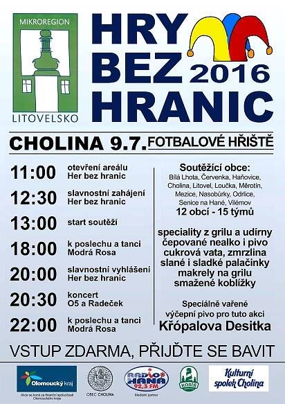 Haňovických Her bez hranic se zúčastní europoslanec Zdechovský i hejtman Olomouckého kraje Rozbořil | Tiskovky.info