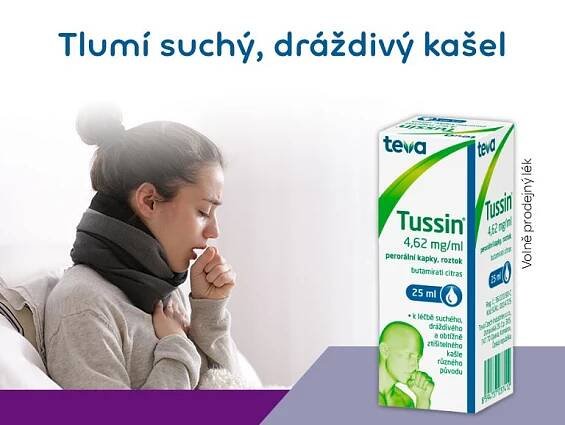 Teva, tussin, suchý kašel, dráždivý kašel