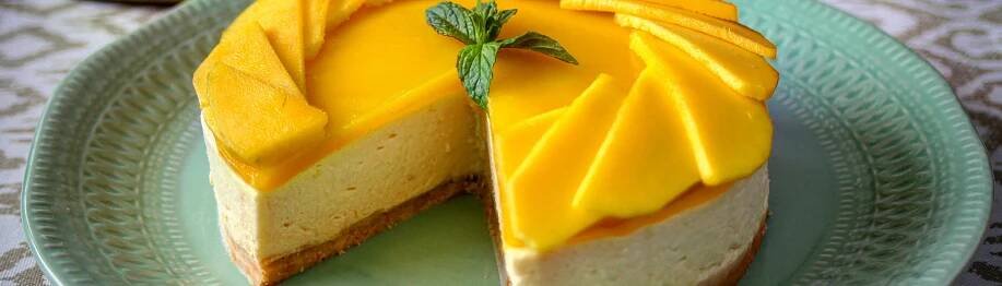 Nepečený mangový cheesecake