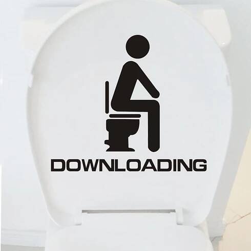 Dekorativní samolepka WC Downloading, 35x40 cm