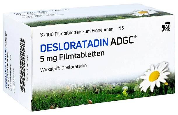 Desloratadin ADGC 5 mg Filmtabletten 100 stk von Zentiva Pharma GmbH PZN 17145955