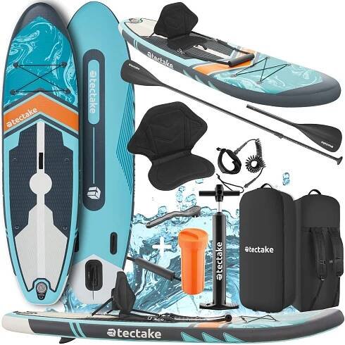TecTake Zenon Paddleboard s příslušenstvím, 2 v 1 nafukovací, vícebarevný
