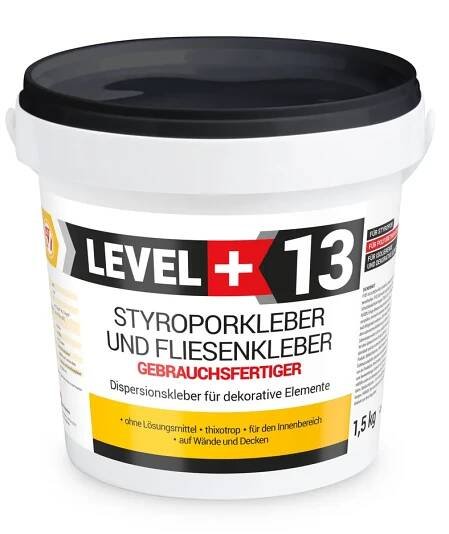 Lepidlo na sádrové dlaždice z polystyrenu 1,5 kg Level+13
