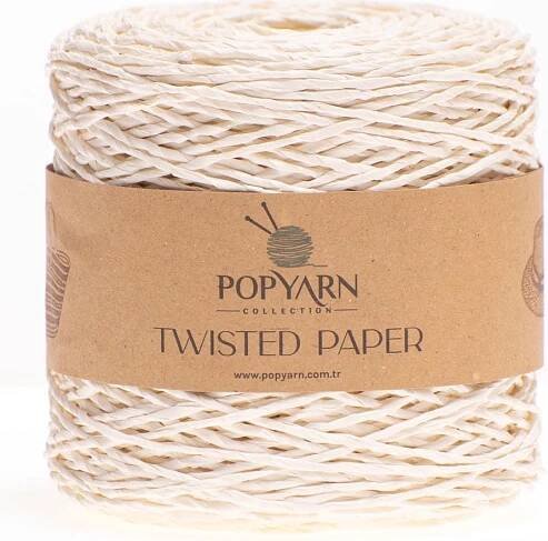 Popyarn papírová příze Twisted Paper B502 - bílá