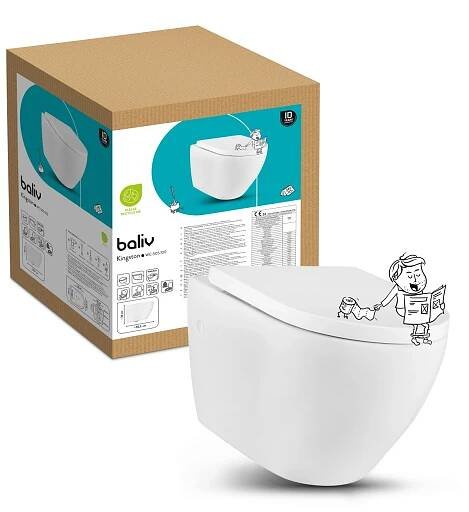 baliv Závěsné WC Kingston WC-505.100 vč. sedátka, rimless, hluboké splachování