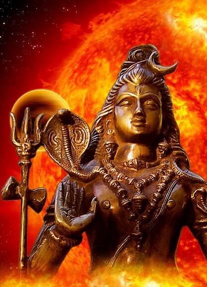 Lord Siva with Sun in the background