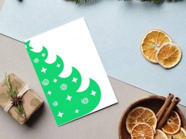 Vánoční přání - zelený stromeček