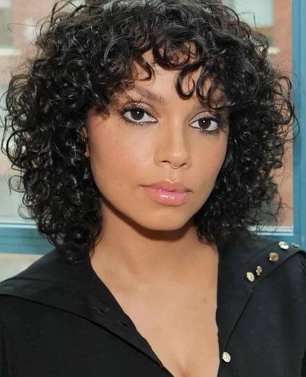 Georgina Campbell wears a sparkly eyeshadow look accompanied with kohl black eyeliner