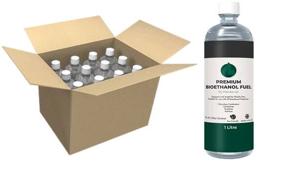 Premium Bioethanol Fuel 12x 1 Litre Bottles