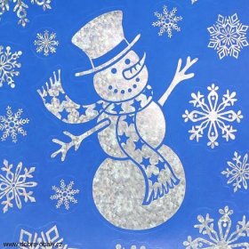Vánoční dekorace na okno 888968 hologramový sněhulák | Dobré obaly