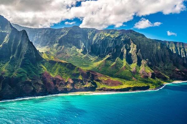 Fotografie View on Na Pali Coast on Kauai island on Hawaii